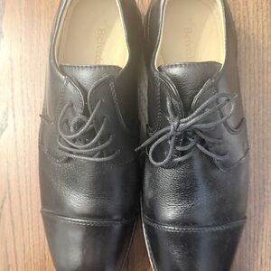 Classic Black Leather Oxfords